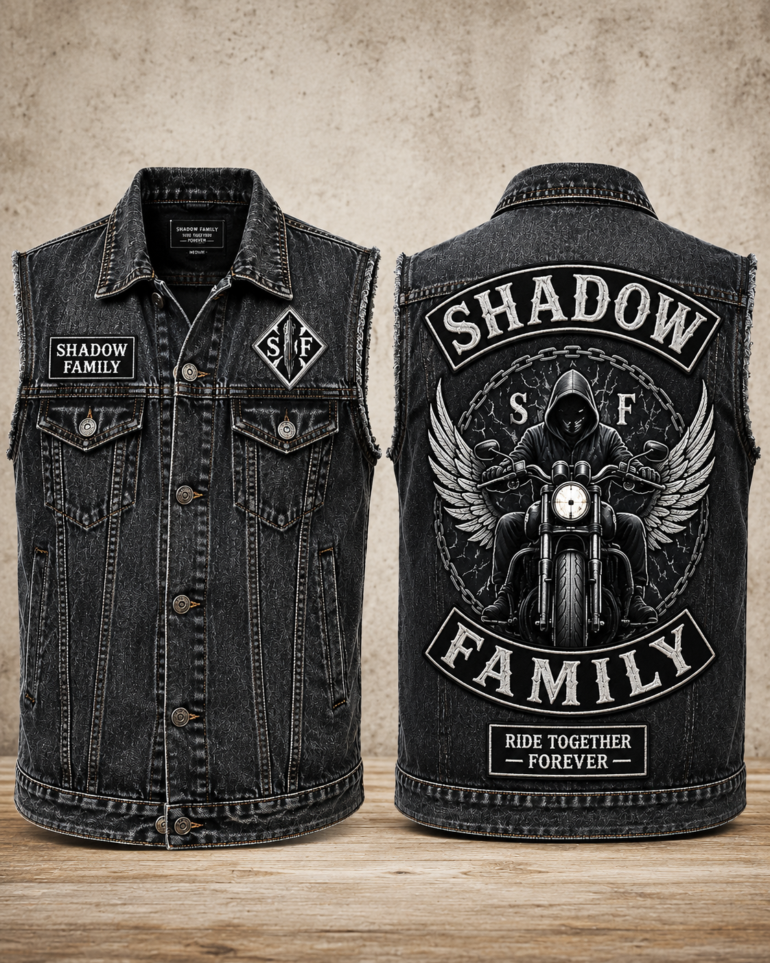 Denim Vest Shadow family