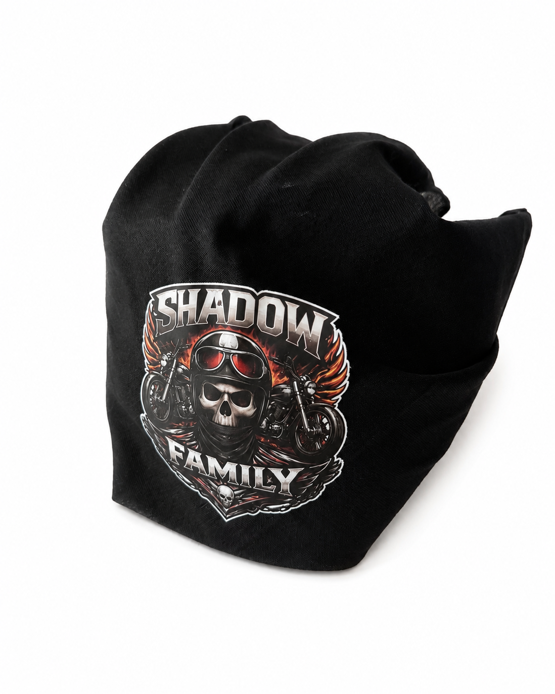 Black bandana shadow family 100% cotton
