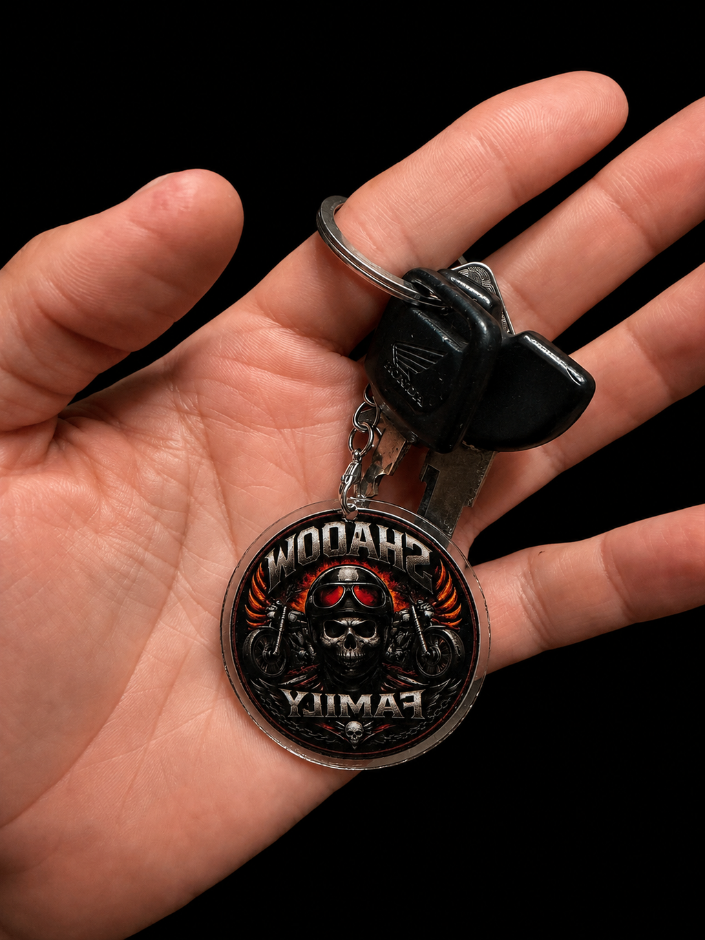 Shadow Family Plastic Keychain