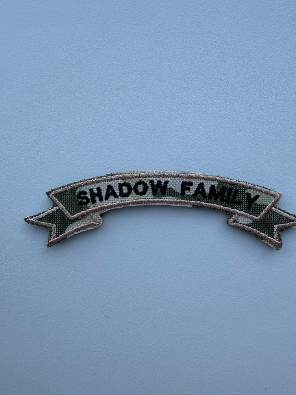 Hook look embroidered patch shadow family