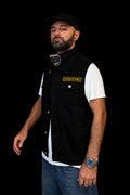 black denim vest