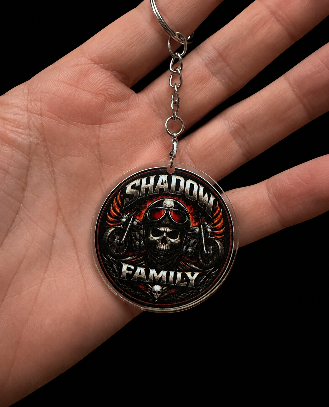 Shadow Family Plastic Keychain