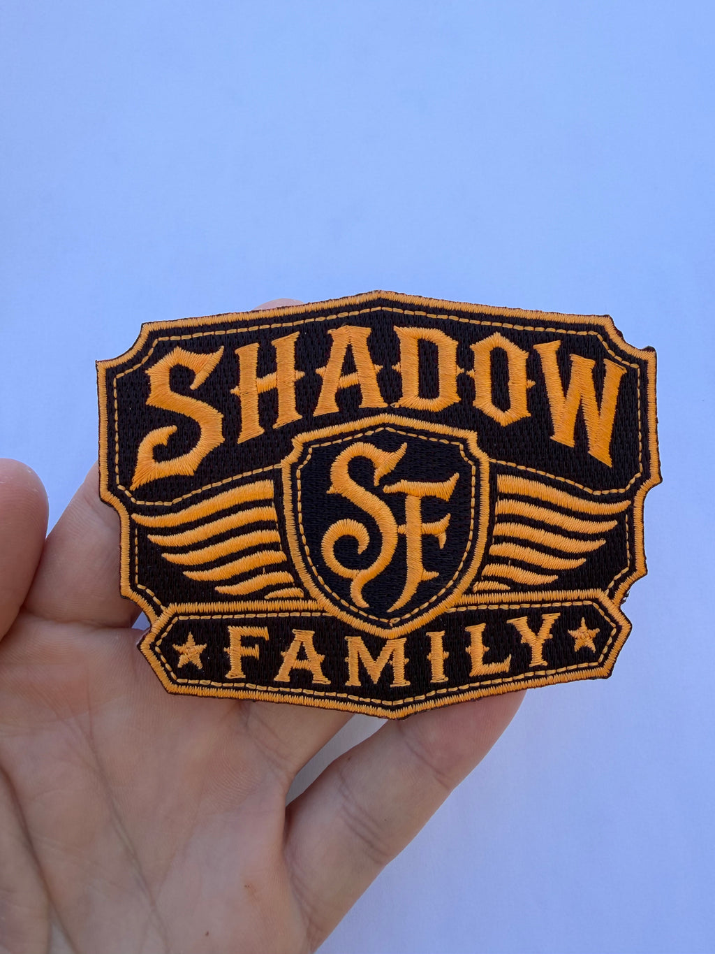 Embroidered patch shadow family Iron-on 10 cm