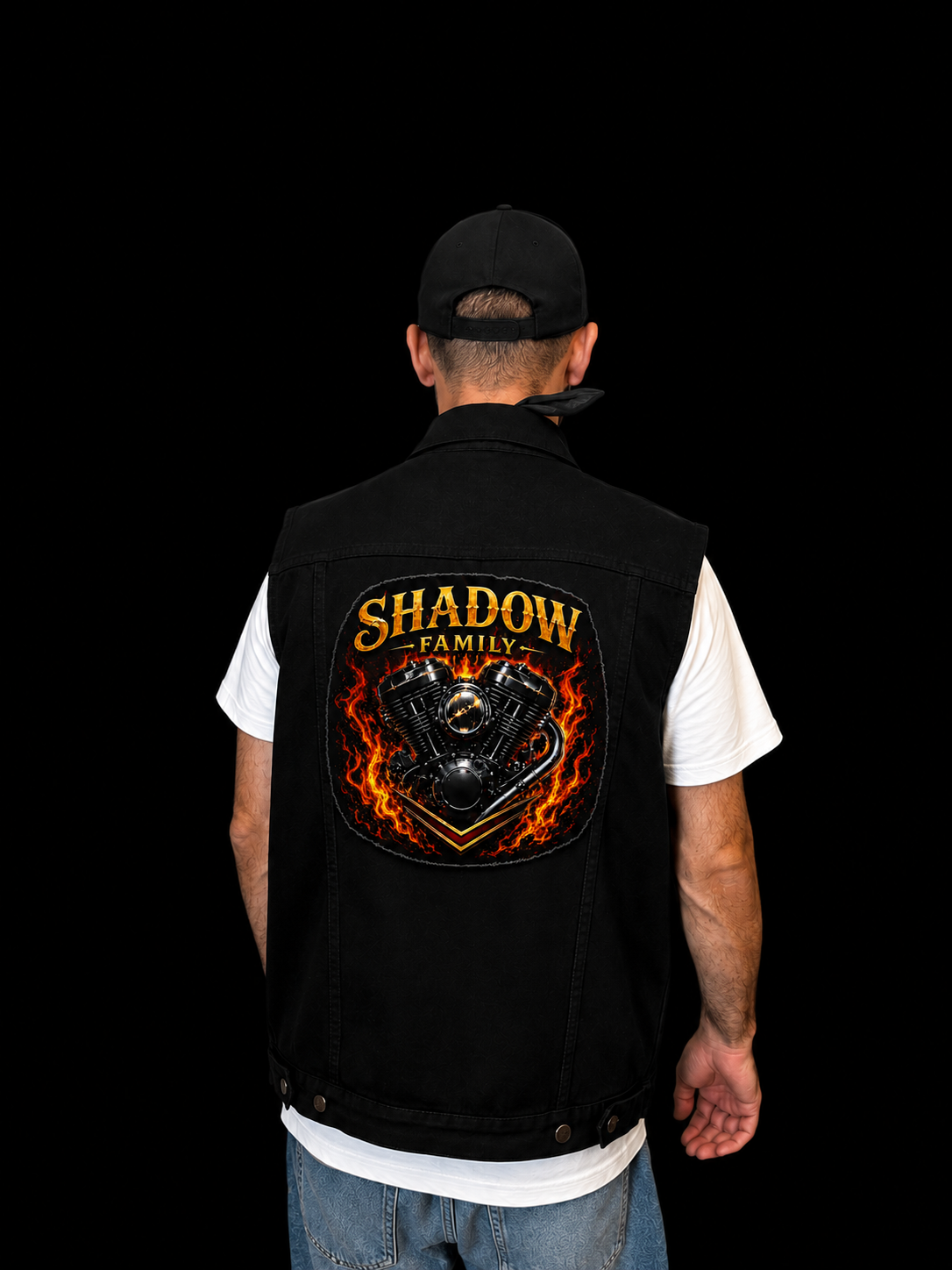 black denim vest