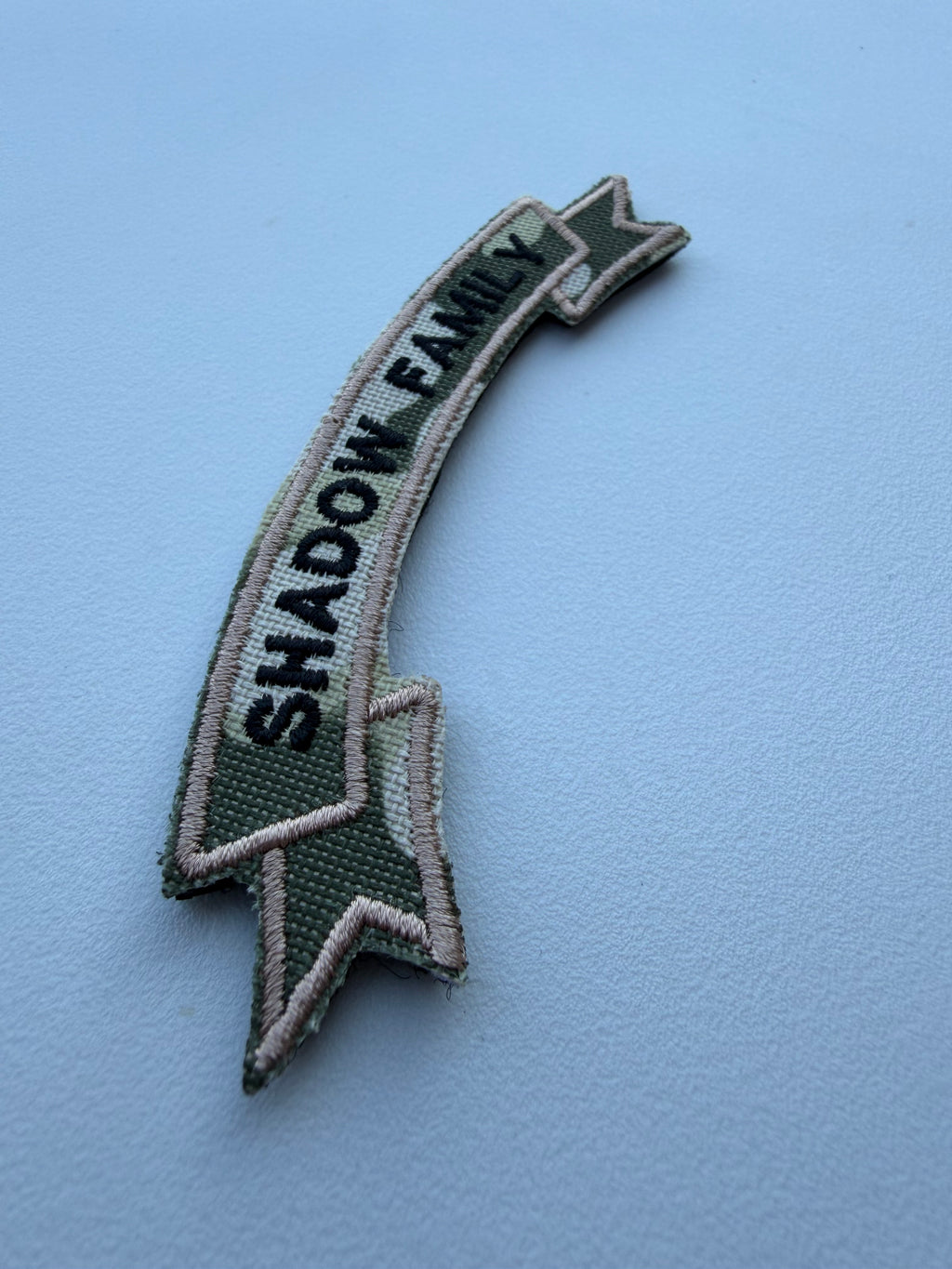 Hook look embroidered patch shadow family