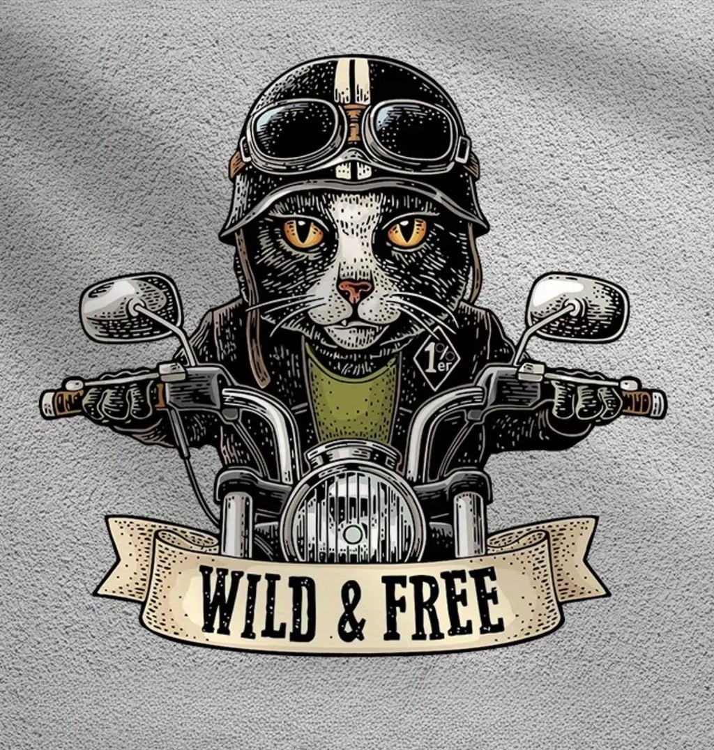 Biker cat sticker