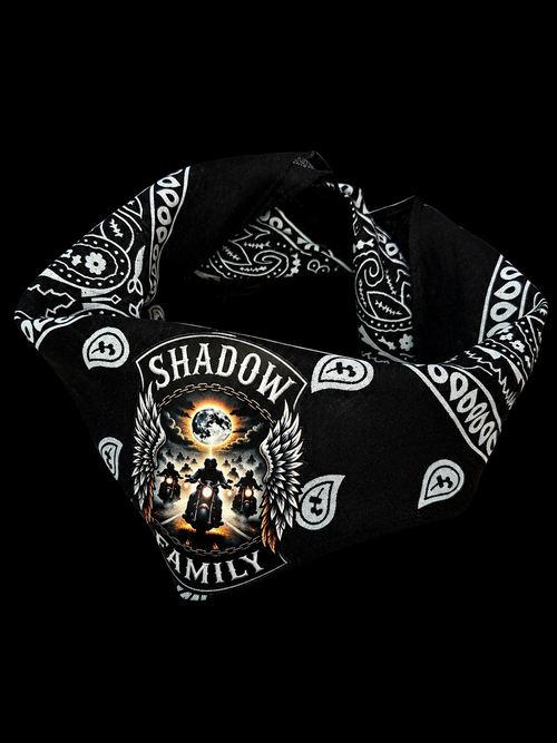 Black bandana shadow family 100% cotton