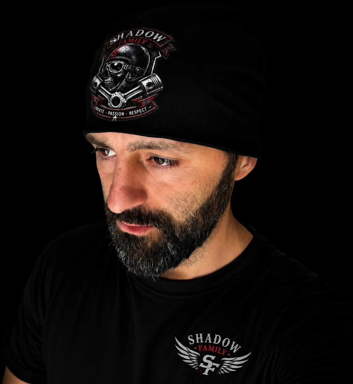 Black bandana shadow family 100% cotton